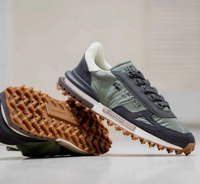 Мужские кроссовки Lacoste хаки Лакост зеленые