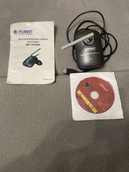 Sprzedam bezprzewodową kartę sieciową WL-U356A + płyta CD