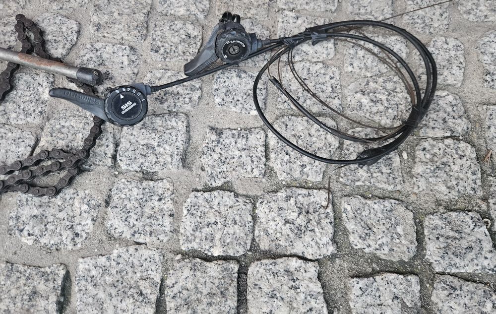 Przerzutki przód, tył shimano, linki, stopka
