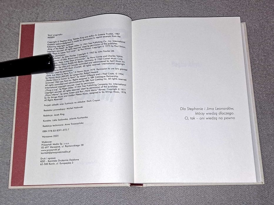 książka - Stephen King "Misery" wyd. 2025 r. - używana