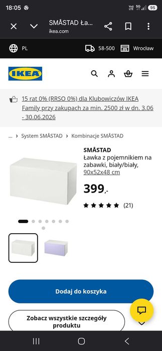 Szafka z pojemnikiem ikea smastad