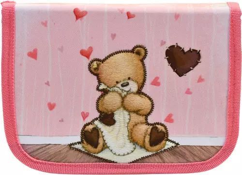 Piórnik 1 suwakowy 2 klapowy z wyposażeniem Popcorn Bear 1. MST Toys