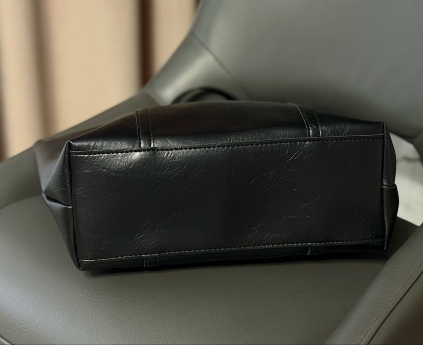 Стильна чорна сумка в стилі тоут neverfull Louis Vuitton