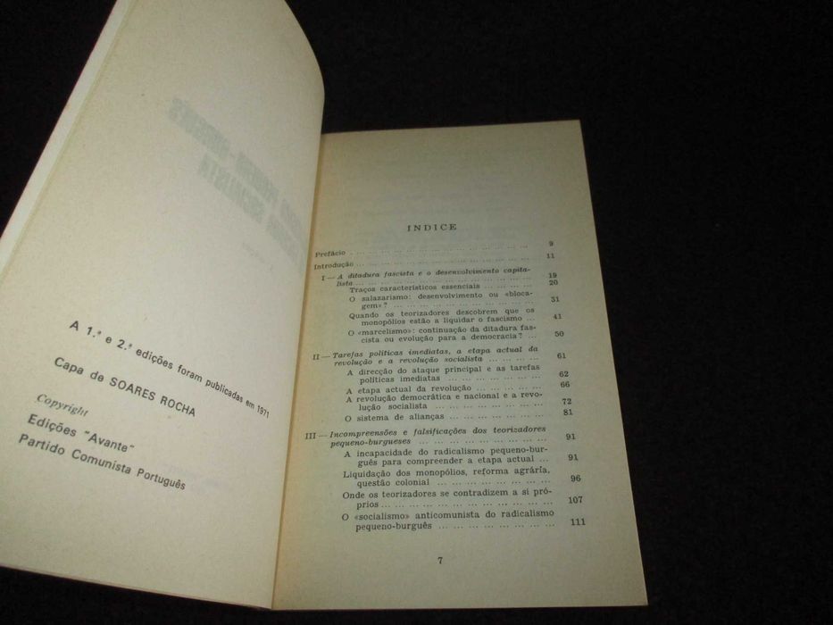 Livro O Radicalismo Pequeno-Burguês de Fachada Socialista Cunhal