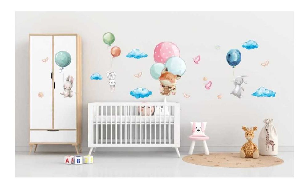 Naklejka na scianę do pokoju dziecka króliczki