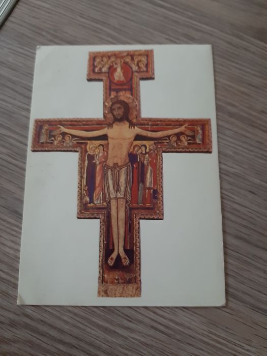 Stara kartka prl 1982 okazjonalna przybycie Franciszkanów do Polski ob
