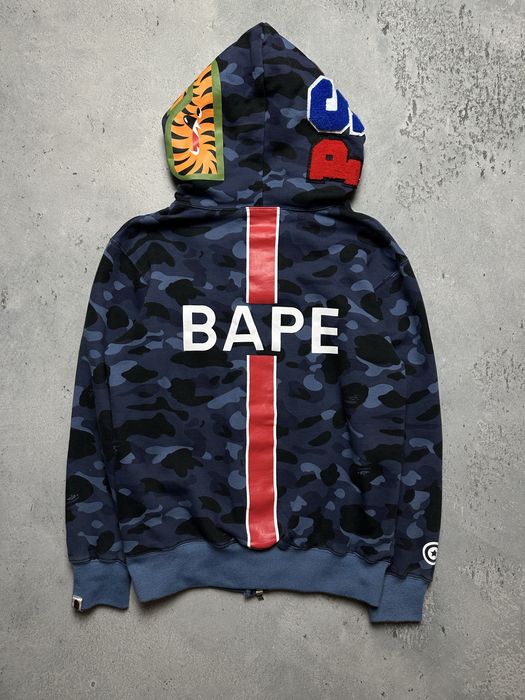 Bluza ,zip hoodie Bape x PSG Shark Full Zip Hoodie big logo