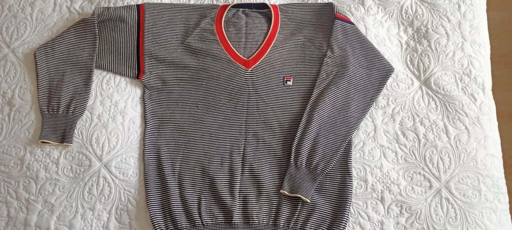 Sweter męski wełna M w paski