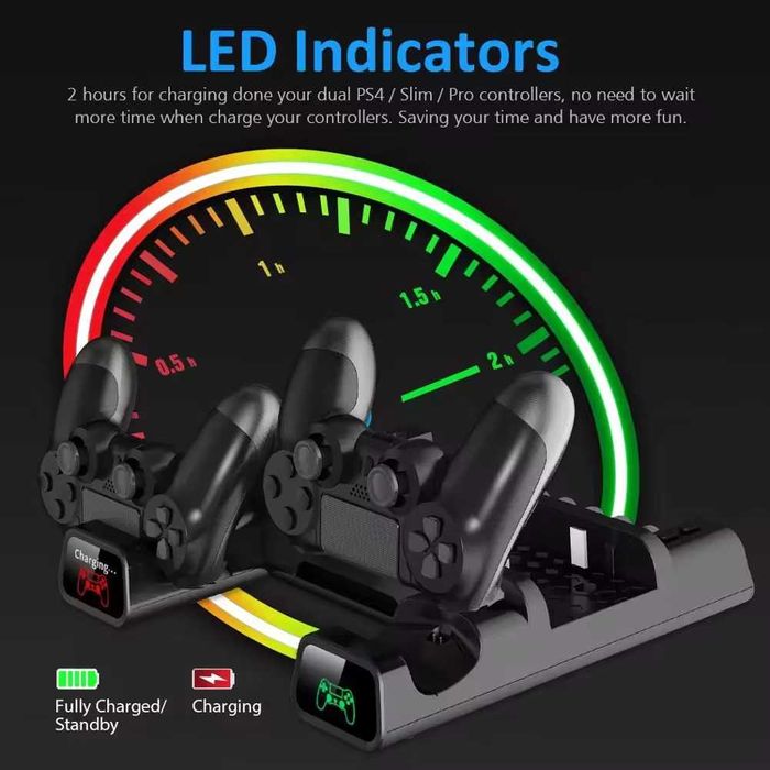 Підставка охолодження DOBE Playstation 4/Slim/Pro зарядка контролерів