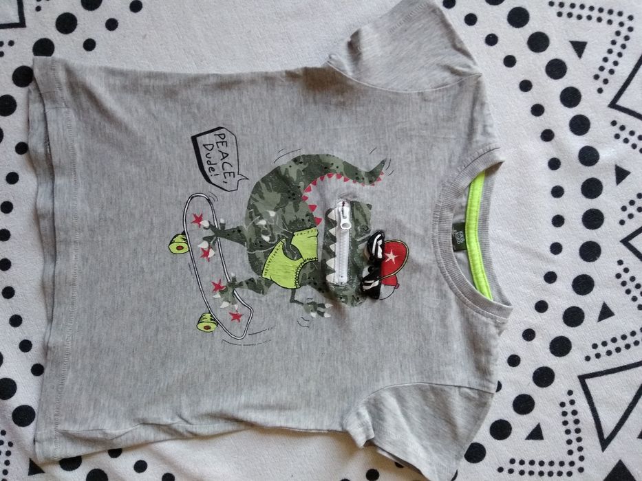 Tshirt szary z dinozaurem 98/104 Kiki&Koko
