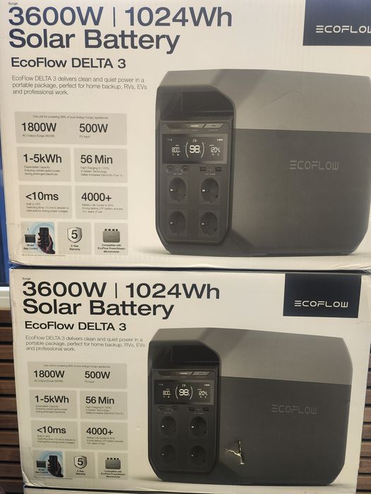 Зарядная станция EcoFlow DELTA 3 EU Solar Battery( 3600W /1024Wh)