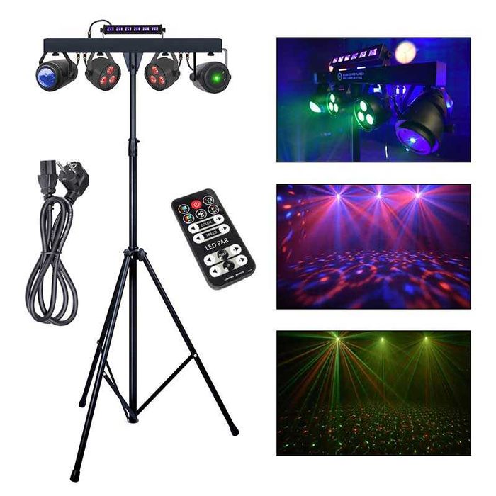 LIGHT4ME LED PAR Flower Ball LASER UV STROBE + pilot efekt dyskotekowy