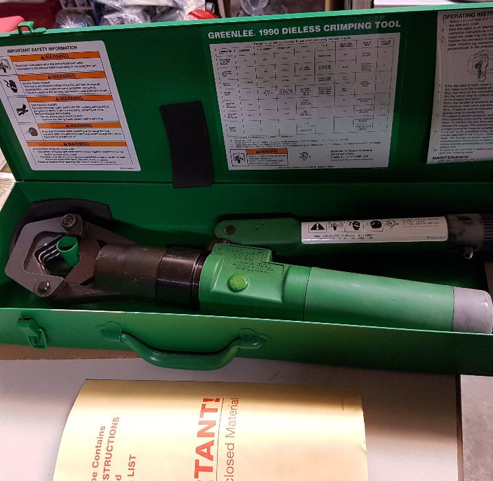 Ferramenta de crimpagem Greenlee 1990 Dieless Crimping Tool Hidráulico
