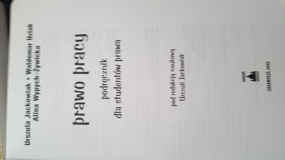Prawo pracy- Jackowiak, Buziak, Wypych-Żywicka