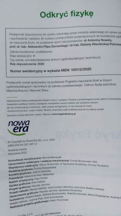 Fizyka kl.2 LO, Technikum