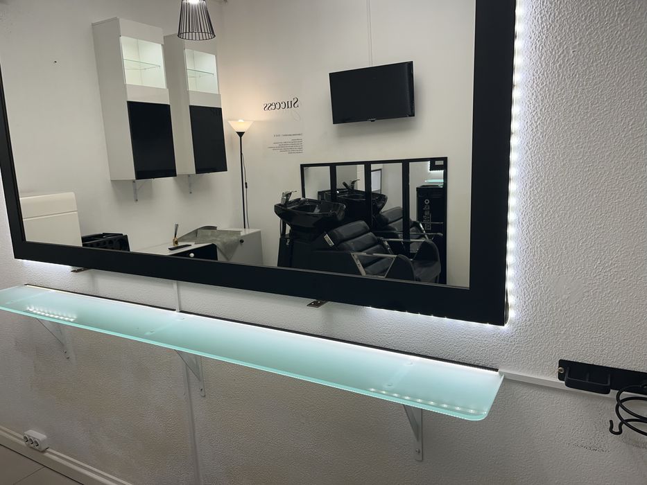 Espelho grande de 2 metros + prateleira luz led