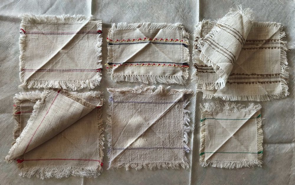 Lote de paninhos em linho - 8 unidades