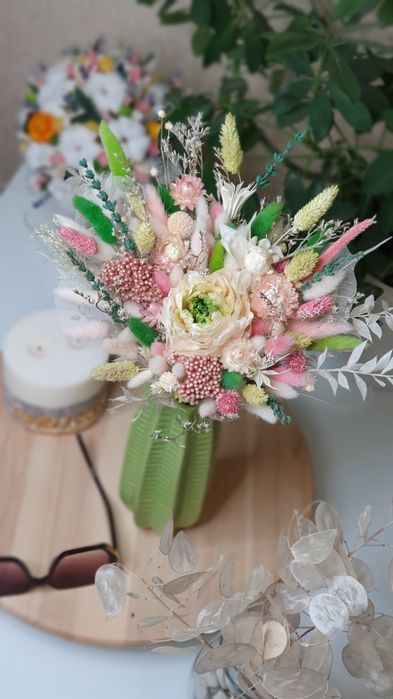 Стабилизированные цветы, сухоцвіти,свадебный букет
