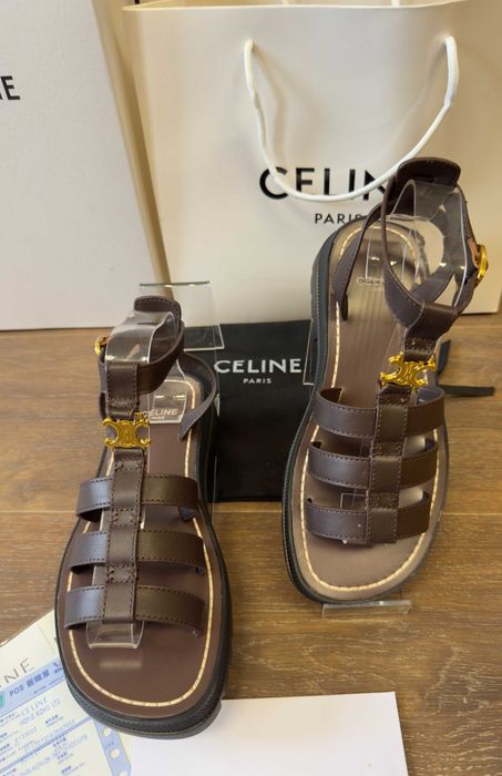 Босоножки/Босоніжки Gladiator Celine Clea Triomphe Coffee /Chocolate/Сандалі Селіне/Гладіатори Celine