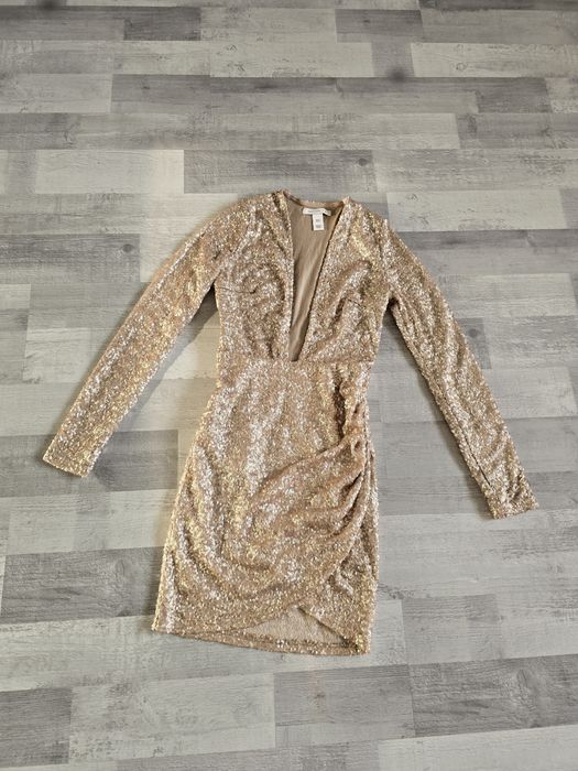 Złota sukienka sylwestrowa xs
