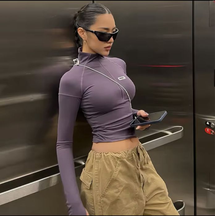 Жіночий топ Y2k , фіолетовий