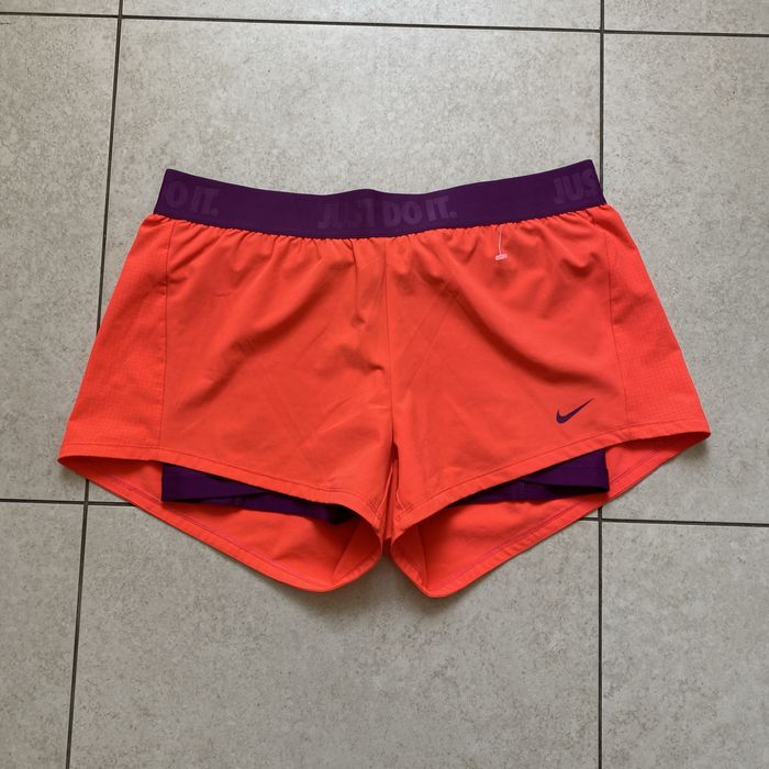 Nike Running Shorts беговые спортивные шорты компресионные 2 в 1 с леггинсами лосинами оригинал размер М M