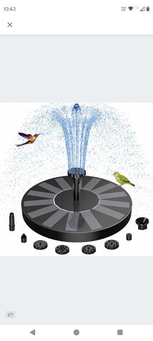 Fontanna solarna pływająca - 6 efektów do stawu, oczka itp