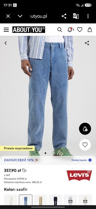 Nowe spodnie levis xx chino 29/32