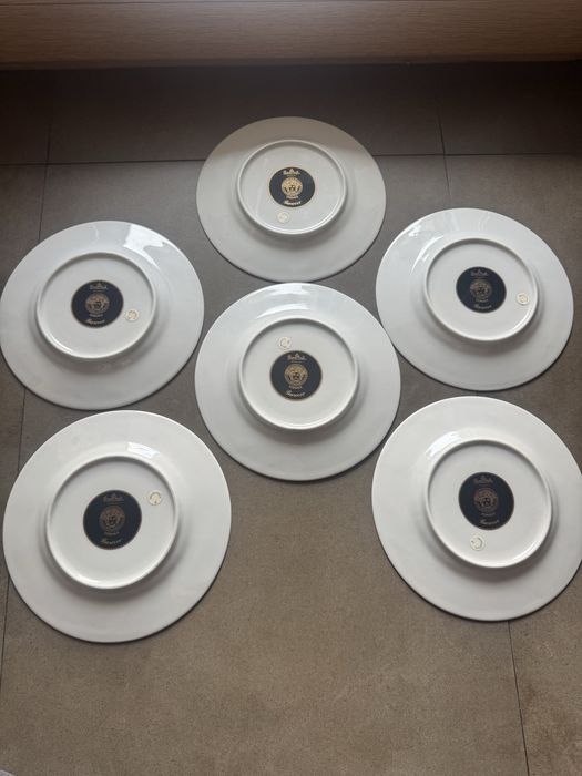 Conjunto 6 Pratos Versace Rosenthal "Barocco" – Detalhes em Ouro 24k (Originais/Novos)