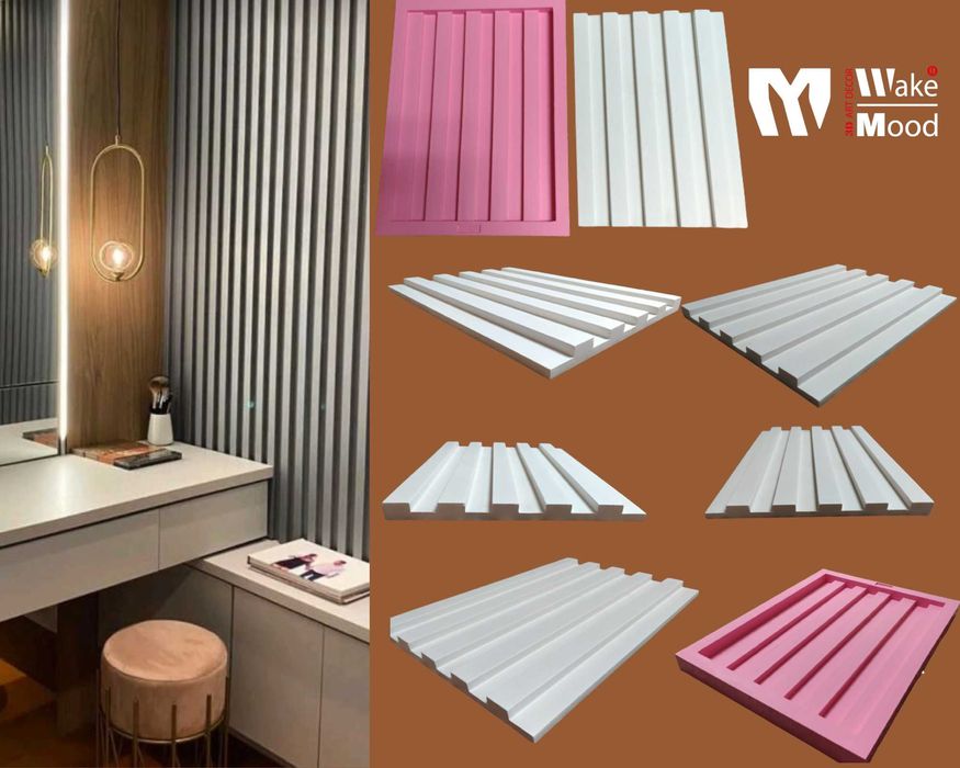 Molde 3d em Silicone "Ripado"