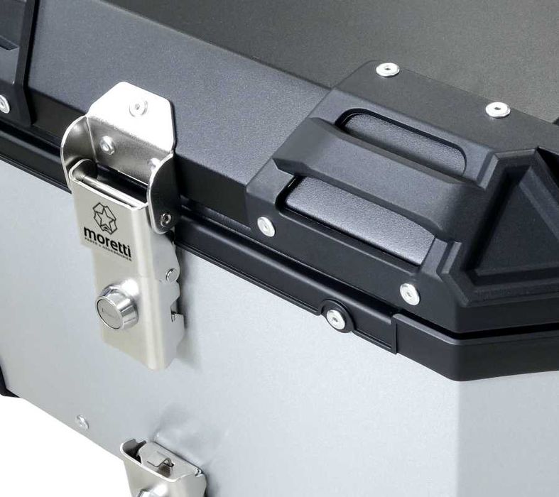 KUFER 46L TYLNI Aluminiowy Adventure, Enduro BMW GS - Srebrny