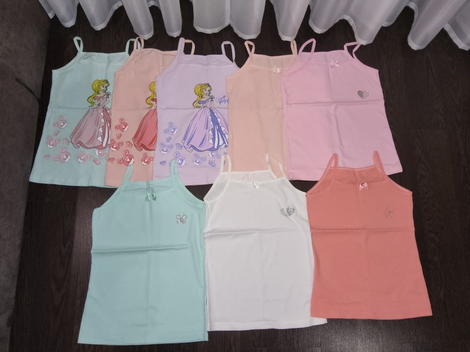 Майки топики новые и б/у для девочки белые для школы