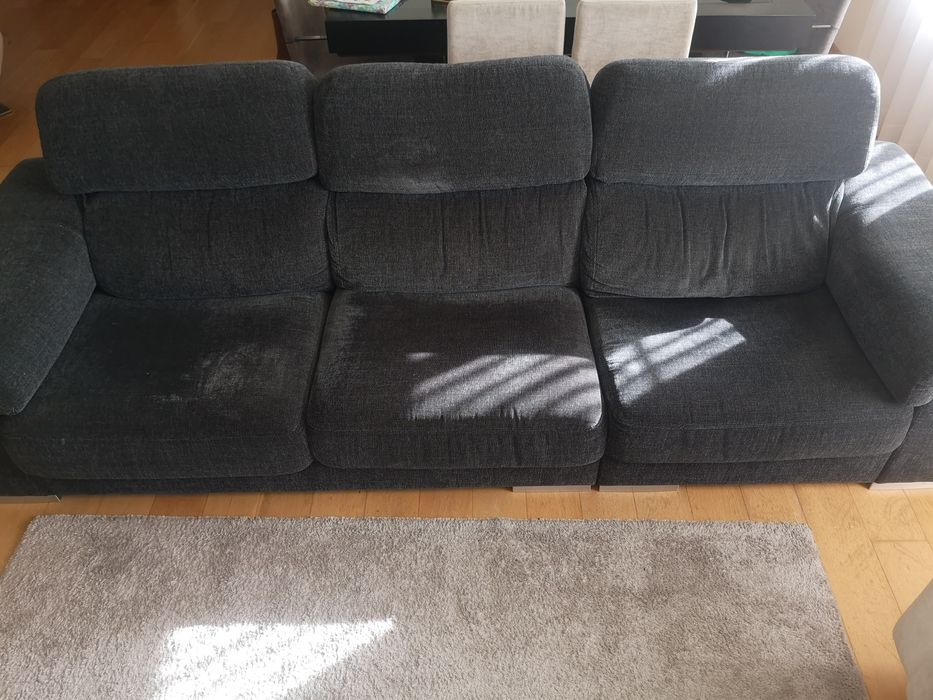 Sofá preto com 3 chaise longue