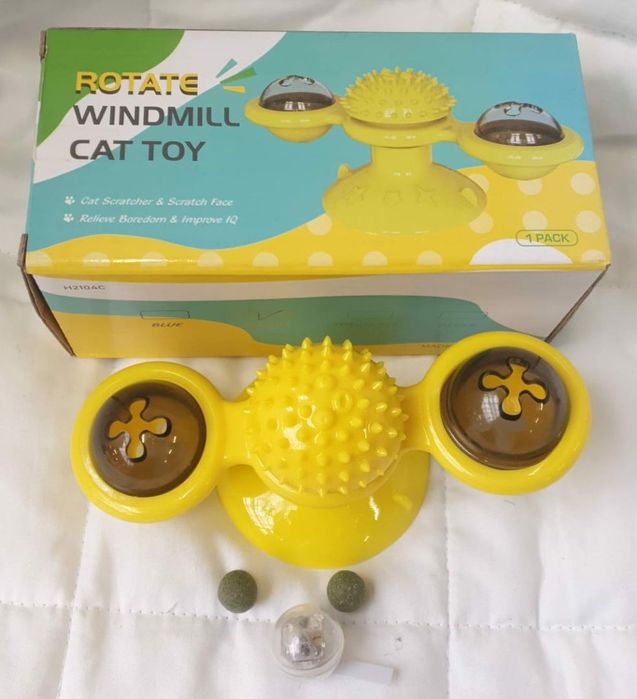 Zabawka dla kota windmill obrotowa interaktywna