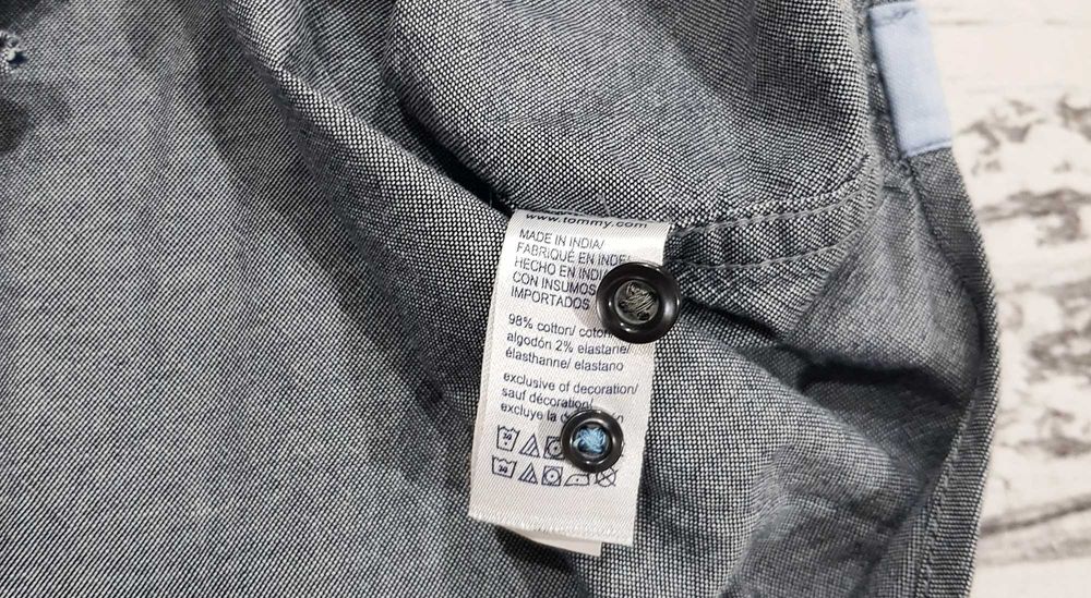 Tommy Hilfiger * slim fit stretch * koszula * szara * męska * L