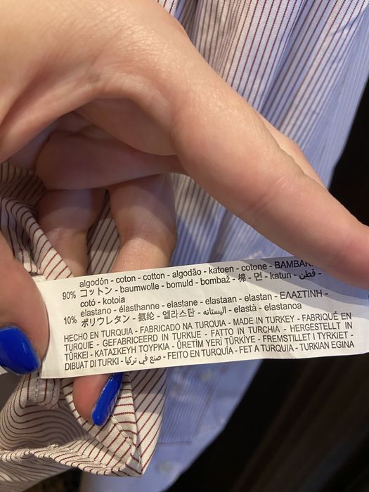 Koszula w paski, rozmiar L, slim fit, Zara, bawelna