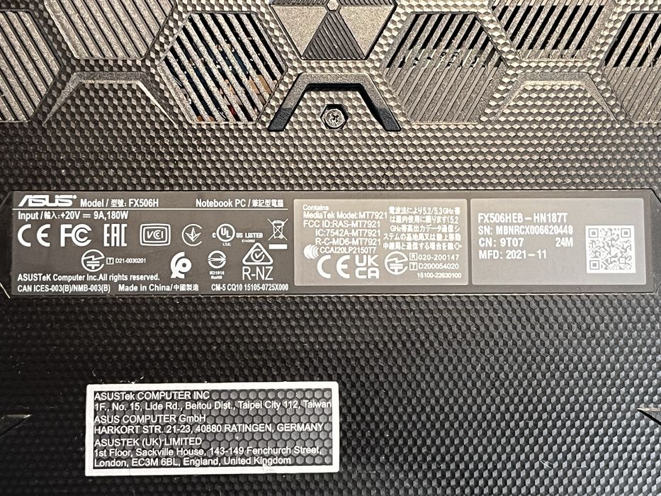 Leptop ASUS Tuf gaming f15 FX506H