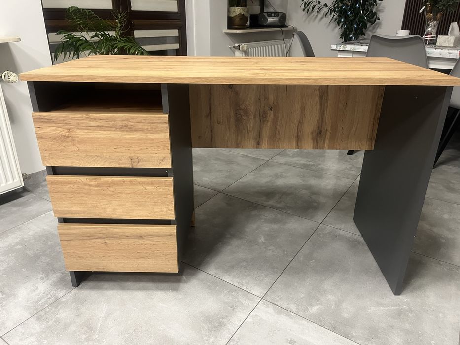 Biurko 120x77x55 dąb wotan/antracyt