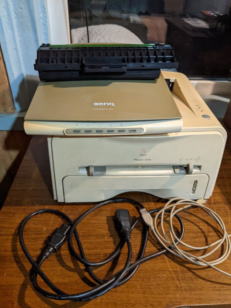 Принтер Phaser 3116 Сканер Benq 5150c + Картридж+Кабеля Одним.