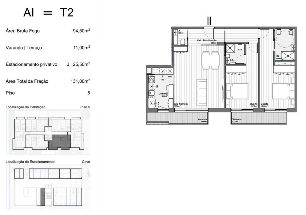 Apartamento T2 Novo com Varanda em Santa Marinha, Vila Nova de Gaia