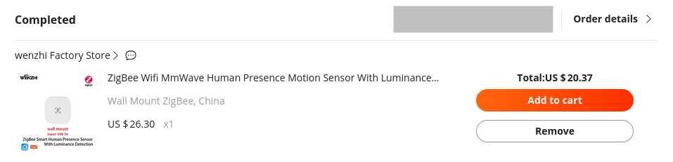 Датчик присутності людини Tuya Zigbee