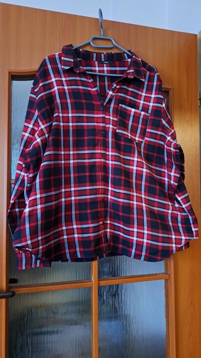 Czerwona Koszula w kratkę marki George rozmiar 50 5xl