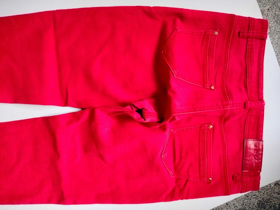 Spodnie czerwone jeans jeansy B.S.Jeans 38 M
