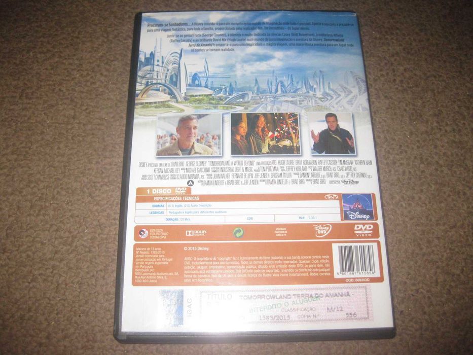 DVD "Tomorrowland: Terra do Amanhã" com George Clooney