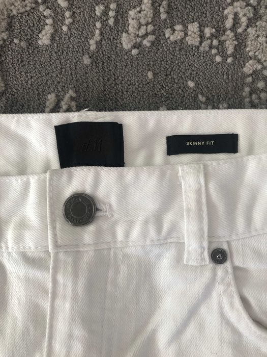 spodnie damskie białe H&M bawełna i elastan r 40