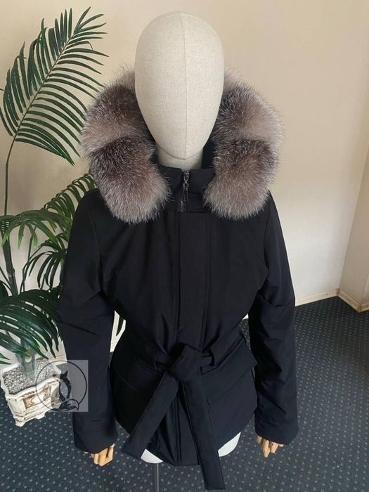 Куртка парка зимова з натур. хутром блюфрост золотистий. Розміри 42-60
