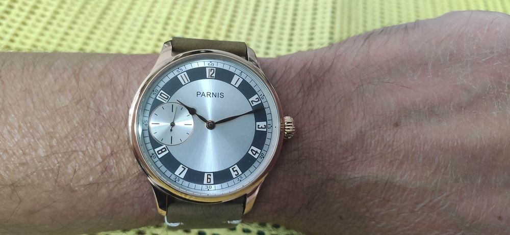 Relógio PARNIS de corda manual 44mm