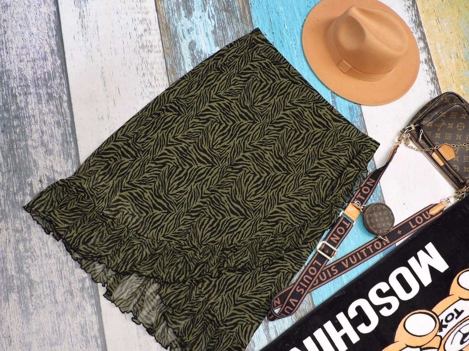 Vrs spódniczka khaki falbanki pas guma 2XL