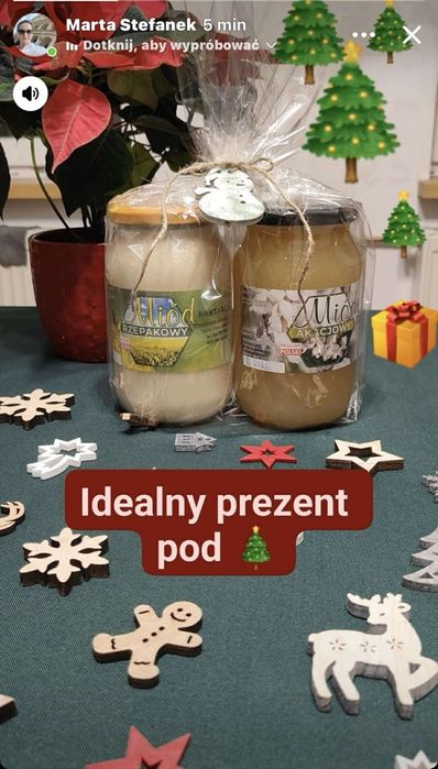 Miód akacjowy i rzepakowy na upominek  lub prezent pod choinkę
