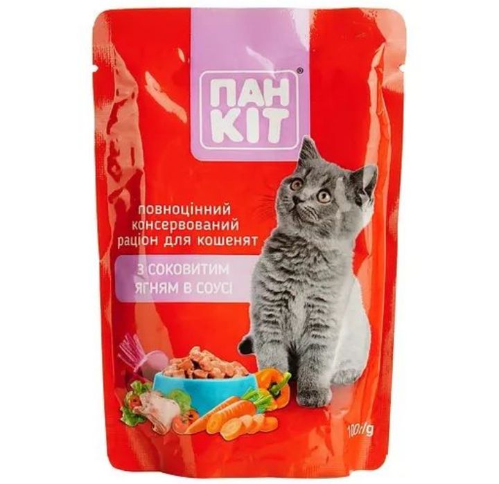 Вологий корм для котів / Влажный корм для котов Пан Кот, 100 г
